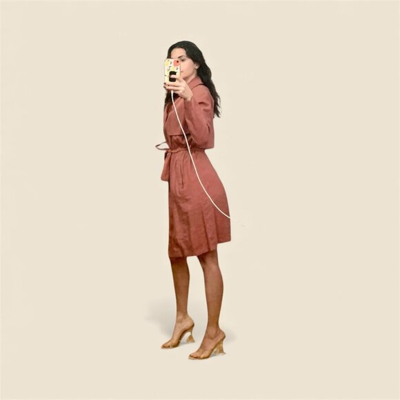 Light terracotta trench coat - Picture 3 of 5